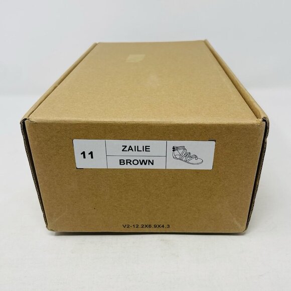 Journee Collection Womens Size 11 Zailie Strappy Gladiator Flat Sandals in Brown - Picture 12 of 13